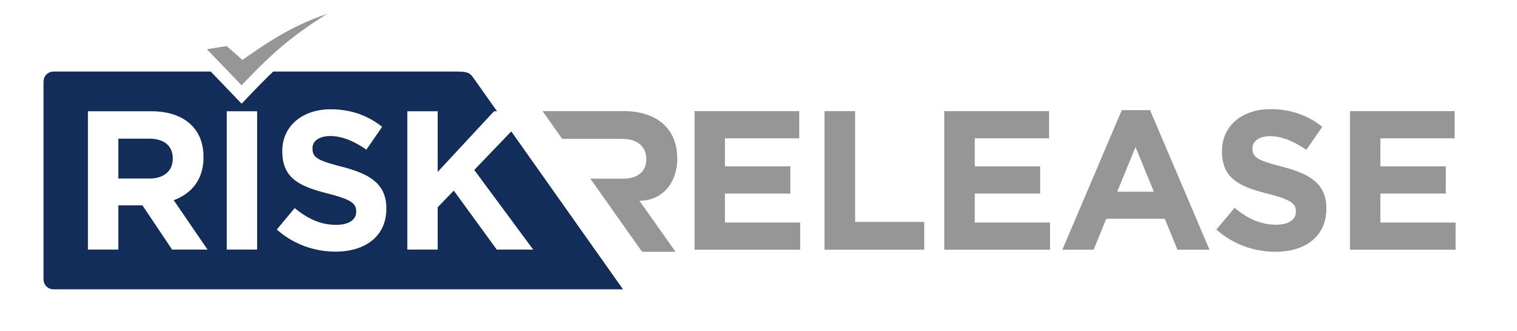 Blue & Grey RiskRelease Logo- White BG