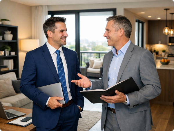 Case Studies - See Similar Results - Team Members Meeting in Residential Office