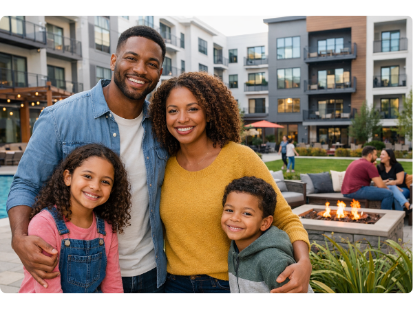 Home - Header Image - Family and other residents in Apartment Community Home - Header Image - Family and other residents in Apartment Community